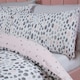 image 2 of OHS Dalmatian Print Duvet Cover and Pillowcase Set, Double - Blush Pink/Grey