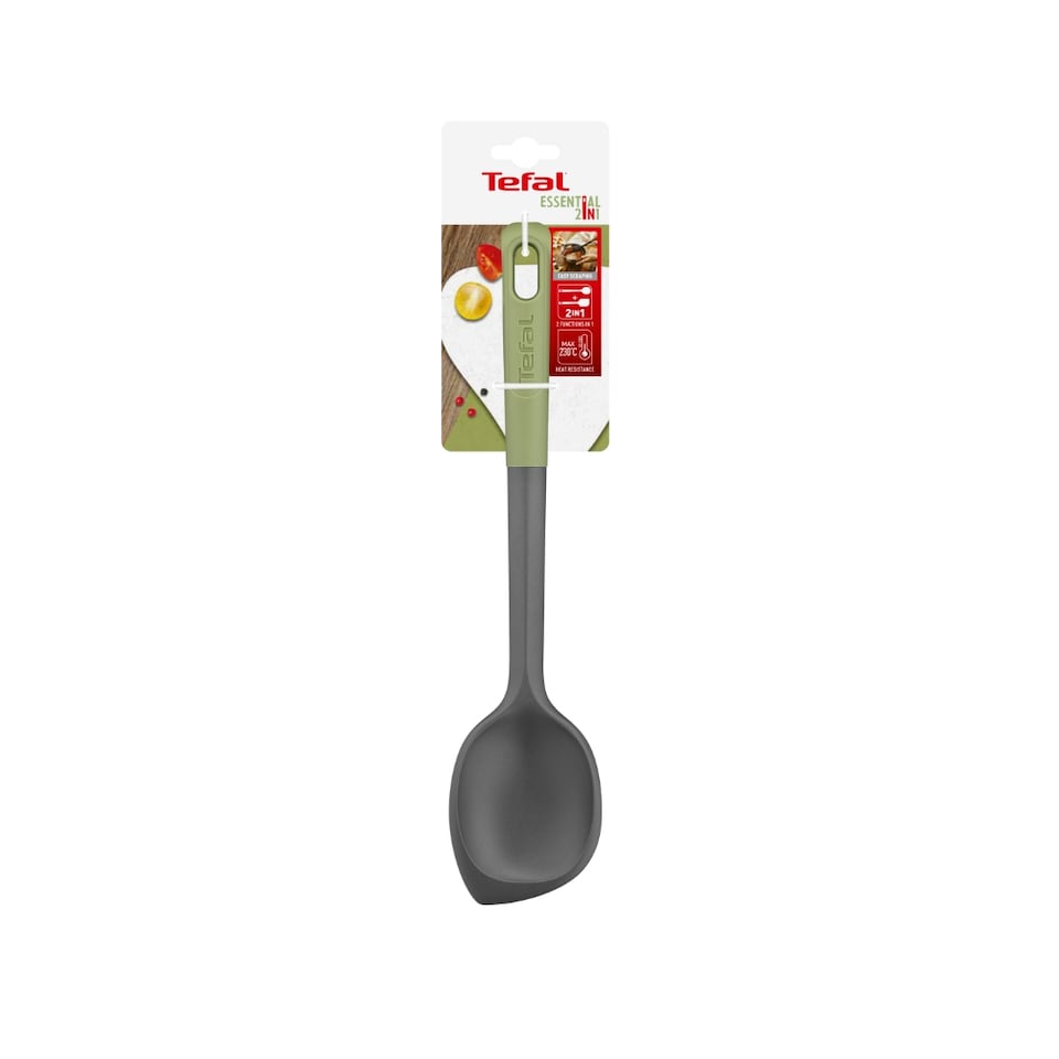 image 1 of Tefal Essential Non Scratch 2 in 1 Scraping Spoon Grey