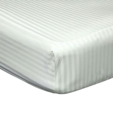 Belledorm 540 Thread Count Satin Stripe Extra Deep Fitted Sheet - Ivory - Kingsize