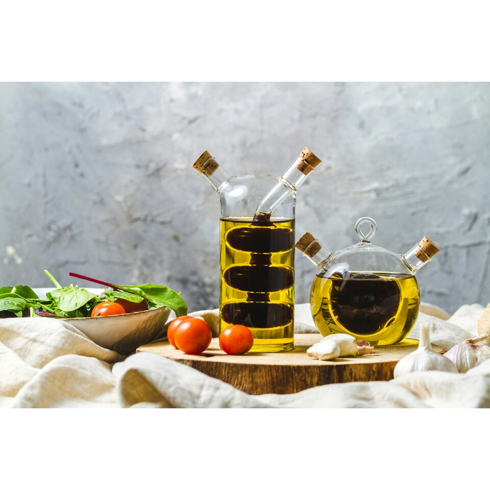 image 1 of KitchenCraft World of Flavours Italian Round Dual Oil and Vinegar Bottle