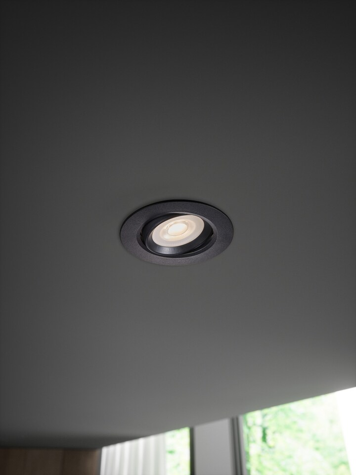image 1 of Nordlux Roar Outdoor Downlight Black Plastic Intergrated LED  Adjustable Head - Mains Powered, IP23 | Black | Black