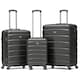 image 1 of Flight Knight Set of 3 Lightweight 4 Wheel ABS Hard Case Suitcases Cabin & Hold Luggage, 100+ Airlines Approved - easyJet, British Airways, Ryanair, Jet2 Grey | Charcoal