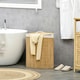 image 2 of HOMCOM 55L Bamboo Corner Laundry Hamper Bamboo Laundry Basket Natural