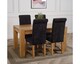 image 4 of Kuba 150 x 85 cm Medium Oak Dining Table and 4 Washington Fabric Chairs | Black | Black