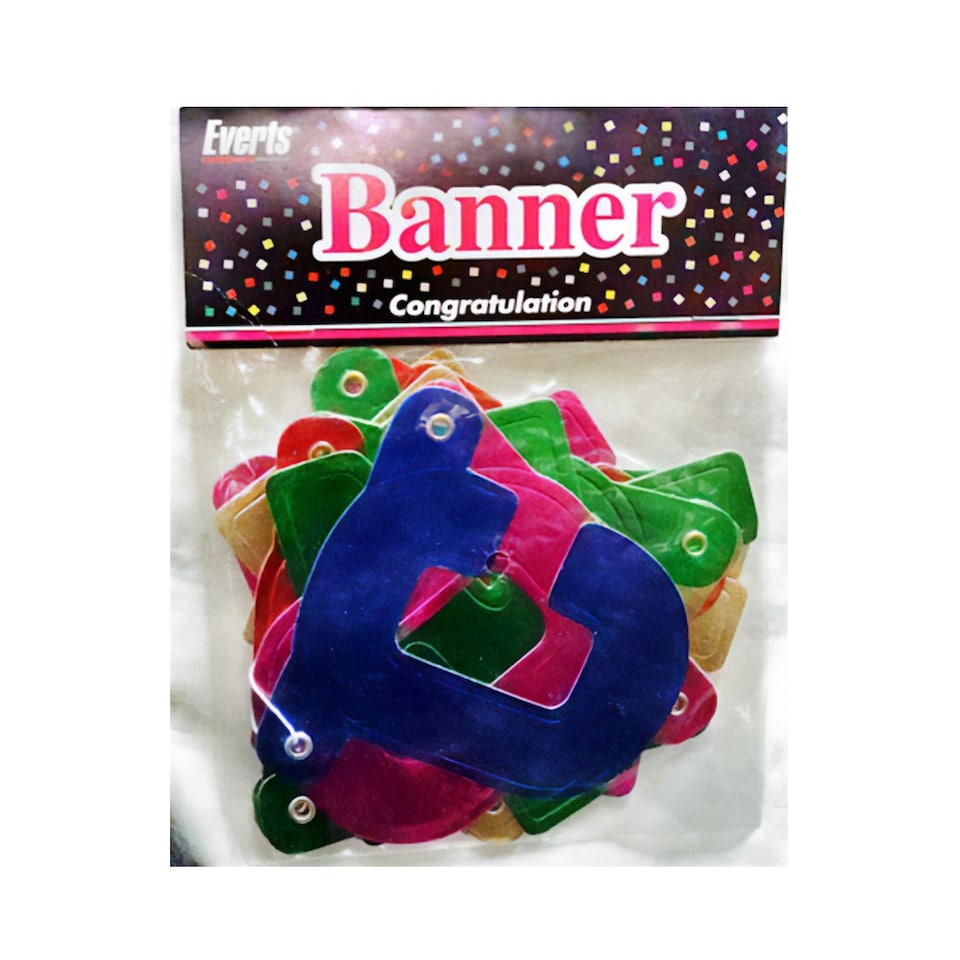 Everts Letters Congratulations Banner - Multicoloured - One Size