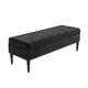 image 4 of 137cm Safar Plain Ottoman Storage Bench -Naples Shoes Bench with Black Turned Wooden Legs - Black Upholstery Footstool Storage