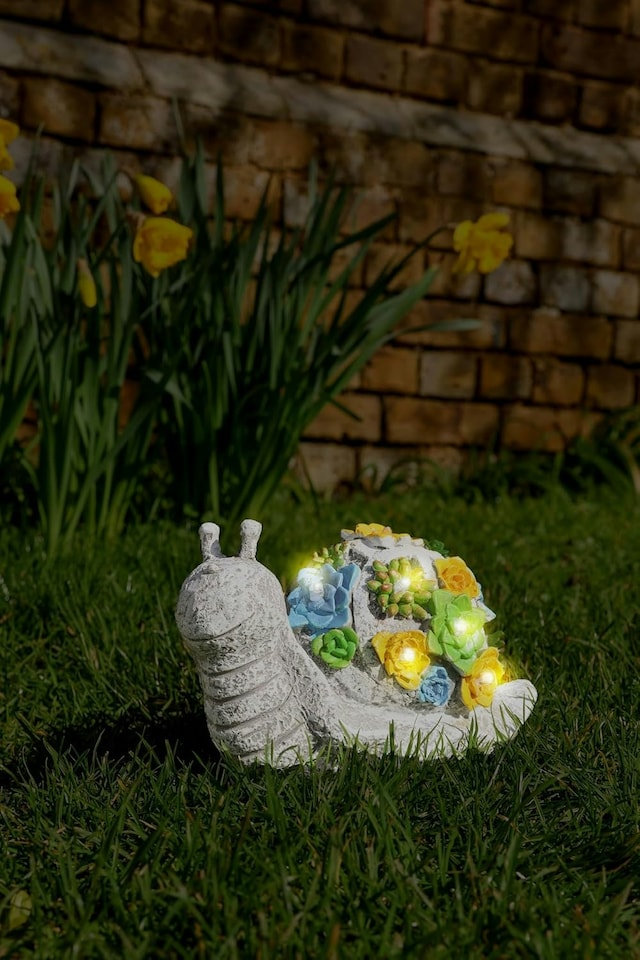 image 1 of Pack of 1 Solar Snail Garden Ornament | Grey | One Size