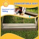 image 5 of Outsunny Sand Pit with Canopy, Blackboard, Toys, Sink, Seats, Flags for Kids