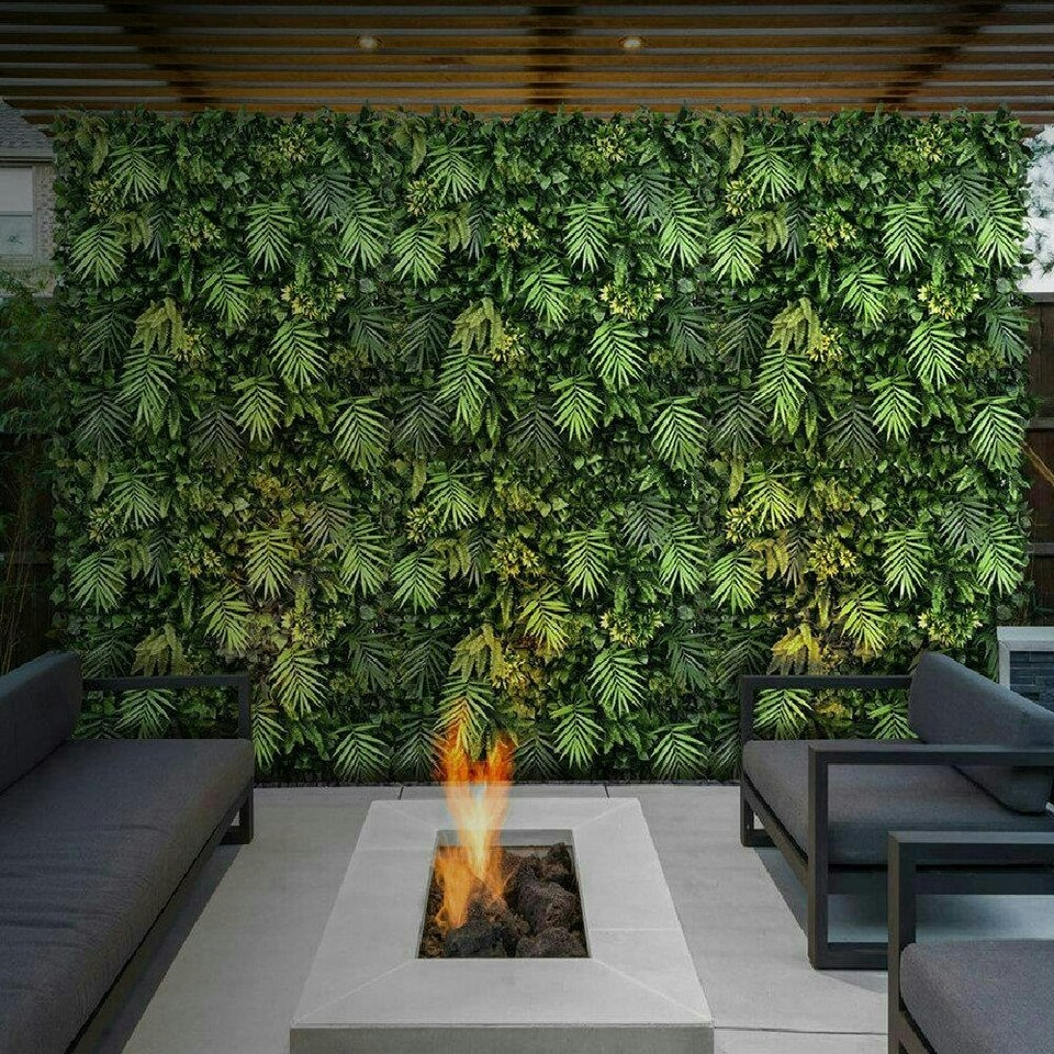 image 1 of True Products Premium Artificial Living Wall Green Plant Panel 1m x 1m - Eden