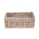 image 2 of Large Shallow Kubu Grey Rattan Rectangular Basket | Grey | Grey