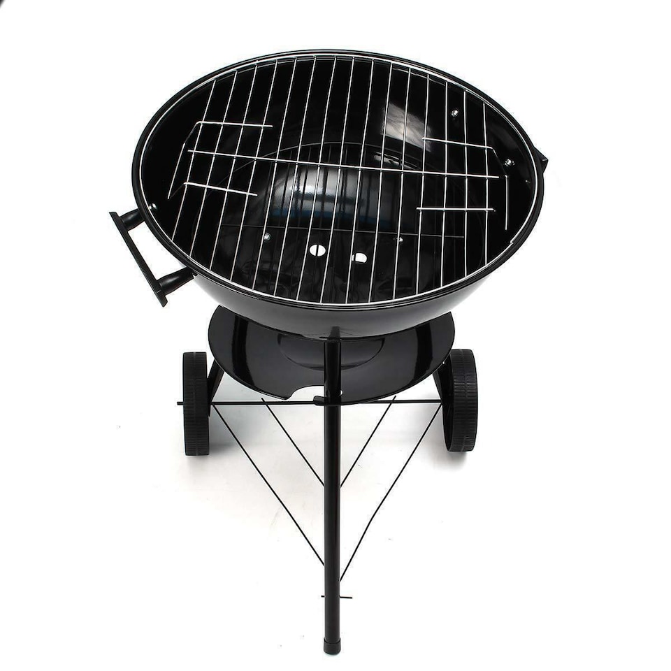 image 1 of Portable Round Kettle Charcoal Grill BBQ Outdoor Heat Control Party BBQ Grill Black