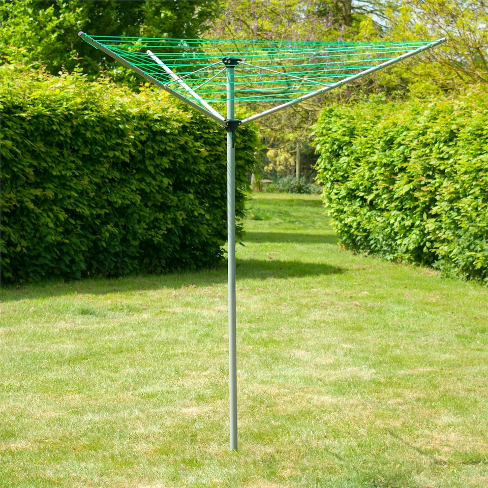 image 1 of KCT 3 Arm Rotary Washing Line - 30m Drying Area Green | Silver