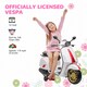 image 3 of AIYAPLAY Vespa Licensed 12V Kids Electric Motorbike, Kids Ride on Motorcycle with Music, Head Light, MP3, FM Radio, Two Training Wheels, for 3-6 Years - White
