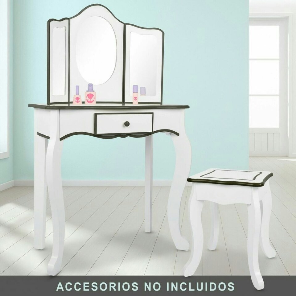 image 1 of Dressing Table with Stool Colorbaby Toy White Children's 61 x 29 x 100 cm