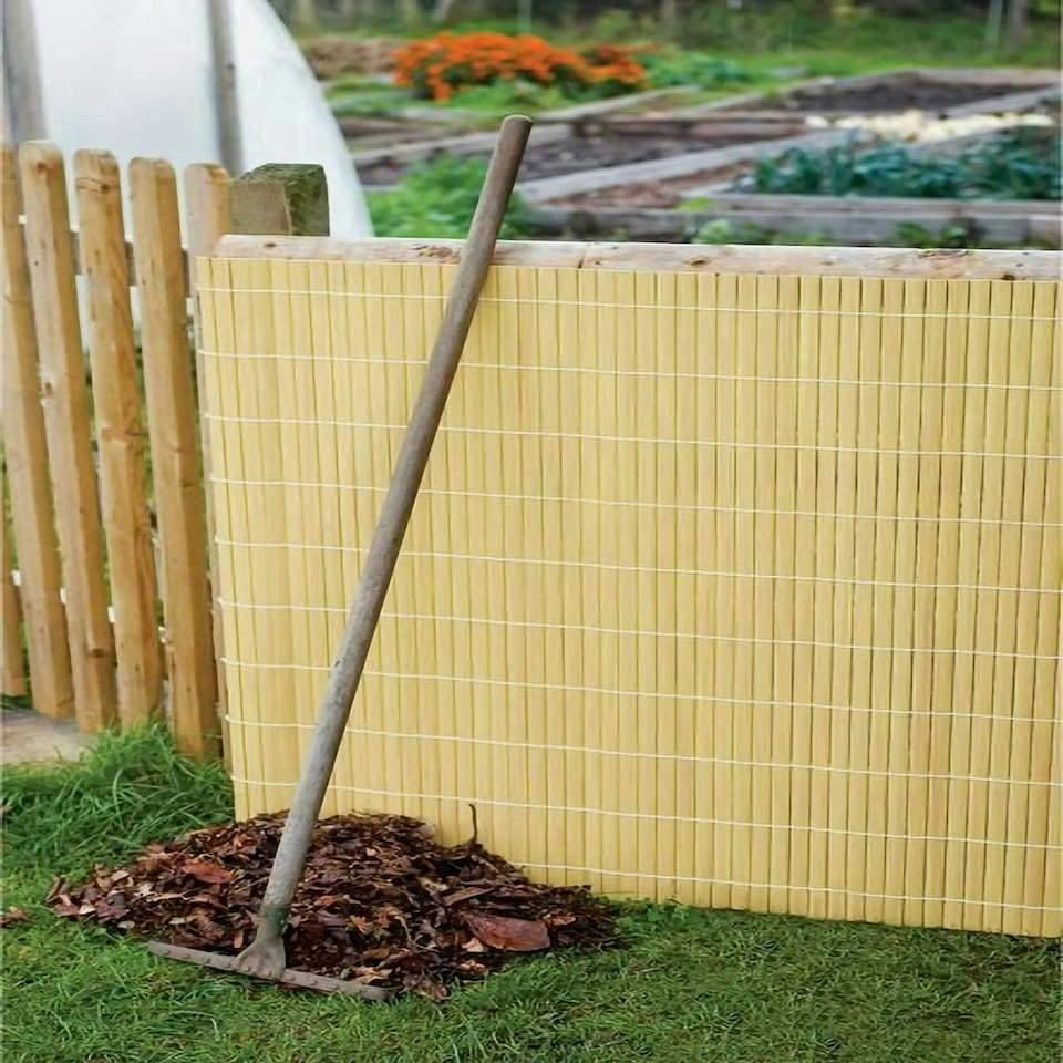 image 1 of Primrose Split Bamboo Privacy Artificial Garden Fence Screening Roll 4m x 2m
