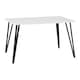 image 3 of Marlow & Athens Indoor Dining Set with 4 Chairs - White Marble - Brown | Brown | White Marble/Brown Faux Leather | 5