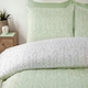 image 3 of Helston Reversible Duvet Cover Set with Pillowcase Bedding Green | Double