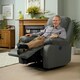 image 3 of Electric Recliner Fabric Armchair In Dark Grey