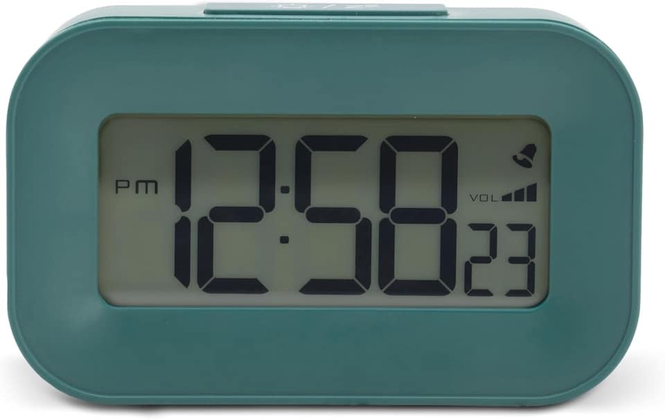 image 1 of Acctim Kyle Digital Alarm Clock, LCD Digital Display with White Backlight, Snooze Function, Volume Control | Green | Soft Lichen