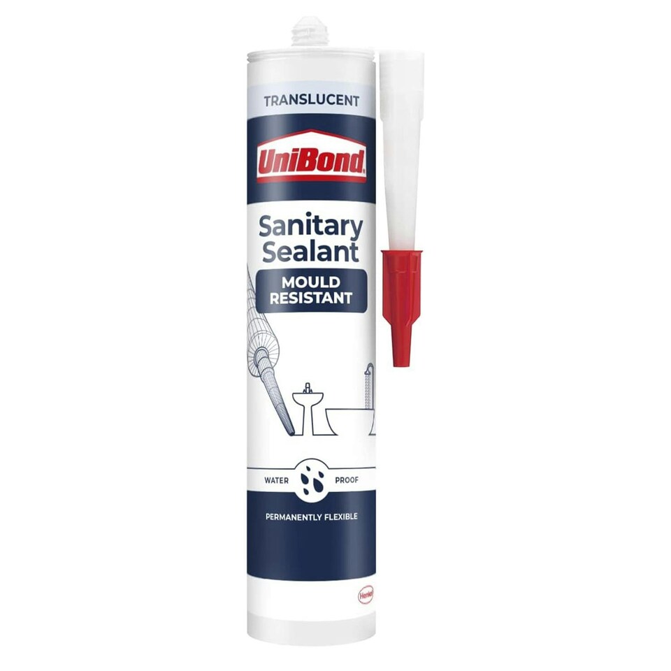 image 1 of UniBond Mould Resistant Sanitary Sealant Cartridge Translucent, 274 g