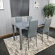 image 3 of kitchen Dining table and 4 grey leather chairs kitchen dining room furniture Grey