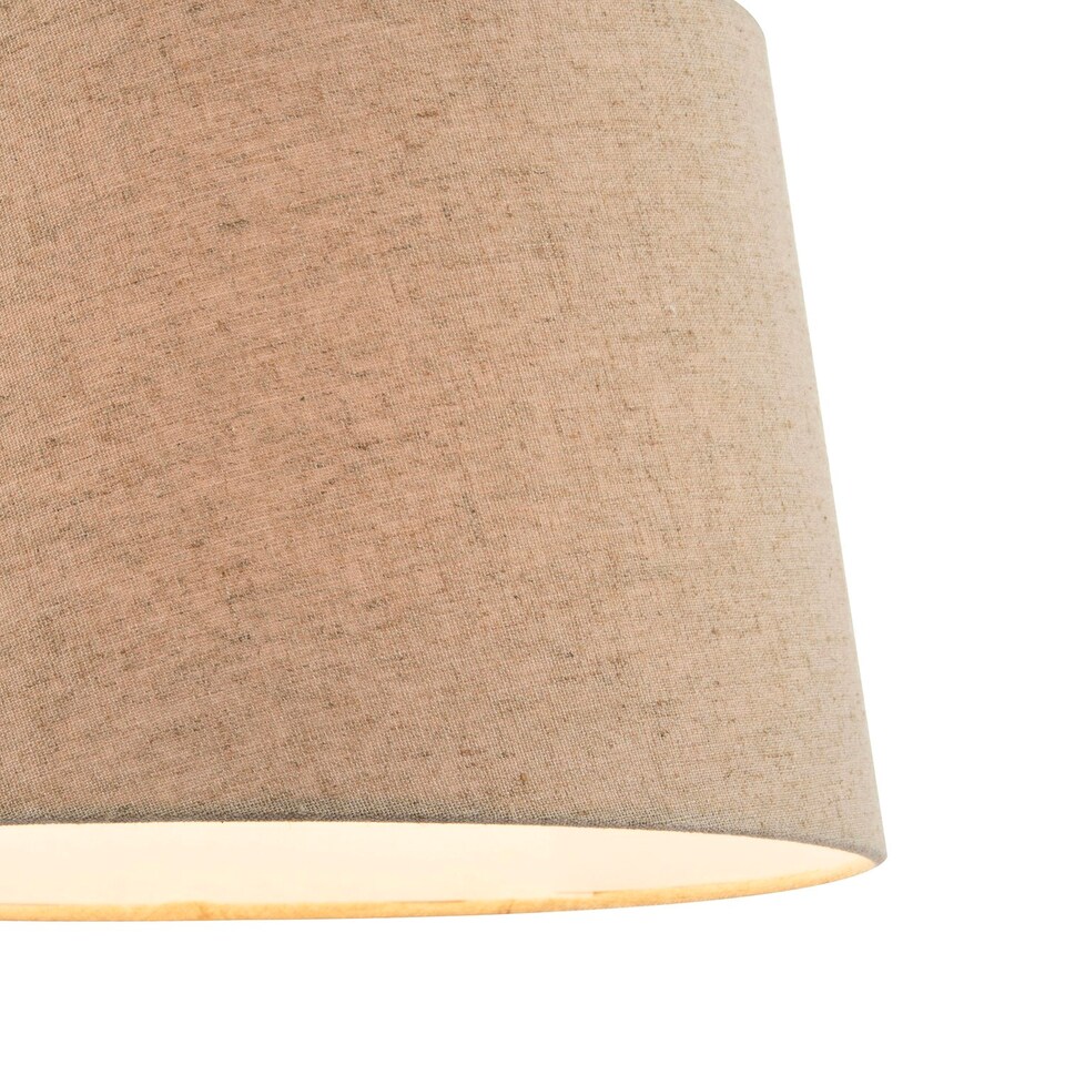 image 1 of Natural Oatmeal Textured Linen Fabric Lamp Shade with Cotton Lining Cream