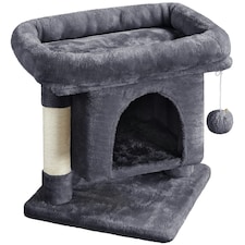 Yaheetech 50 cm 2-Level Cat Tree with Condo Dark Grey