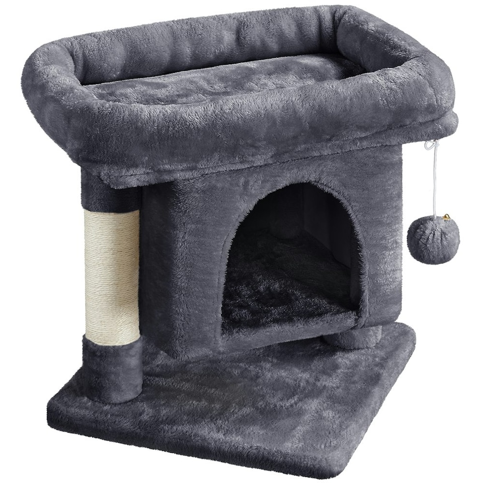 image 1 of Yaheetech 50 cm 2-Level Cat Tree with Condo Dark Grey