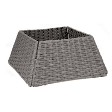 Holly International Grey Rattan Folding Christmas Tree Skirt Collar