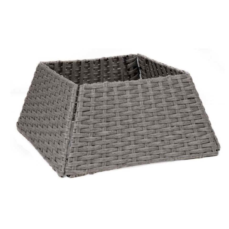 image 1 of Holly International Grey Rattan Folding Christmas Tree Skirt Collar