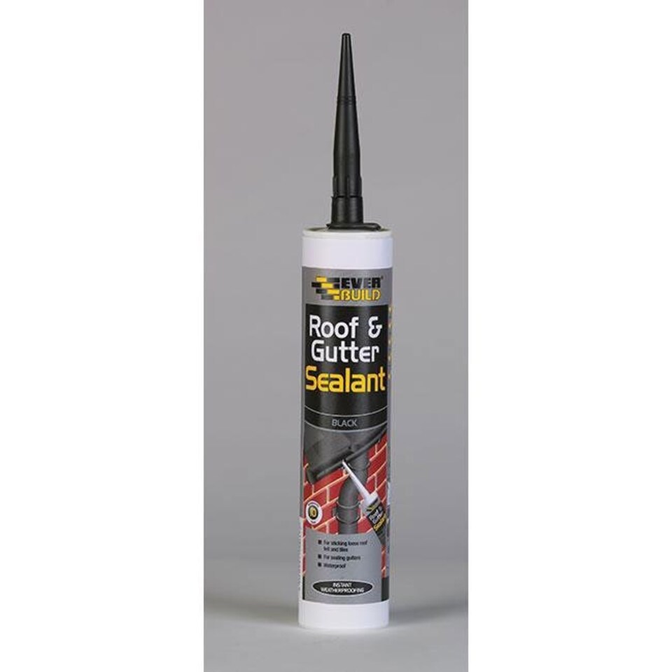 Everbuild Roof & Gutter Sealant C3 Cartridge Black - One Colour - One Size
