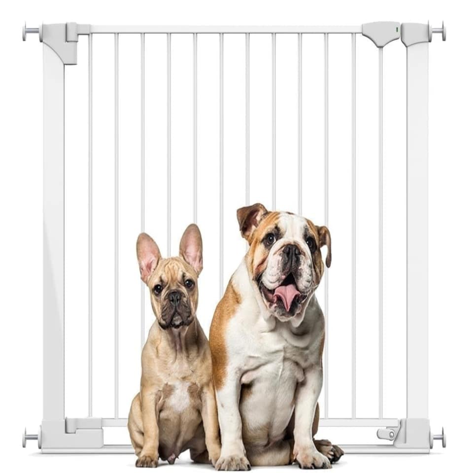 image 1 of Bettacare SafeStep Dog Gate, White, 96cm - 103cm, Extra Low Walkthough, 81cm Extra Wide Doorway, One Piece Extra Wide Pet Gate