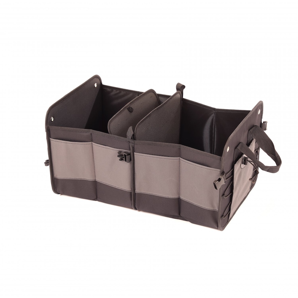 image 1 of Foldable Folding Car Boot Storage Organiser Tidy Bag Box | Grey