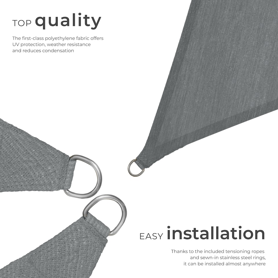 image 1 of Shade Sail - triangular with UV protection 50, water-repellent, grey | Grey | grey | 4 x 4 x 4 m | 1