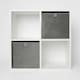 image 5 of OHS 2 Pack Folding Storage Cubes Soft Matte Velvet Collapsible Home Modern Storage Organiser Space Saving Square Ottoman Boxes Grey | Charcoal Grey