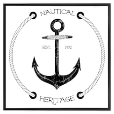 Nautical anchor (Picture Frame) Black | XS