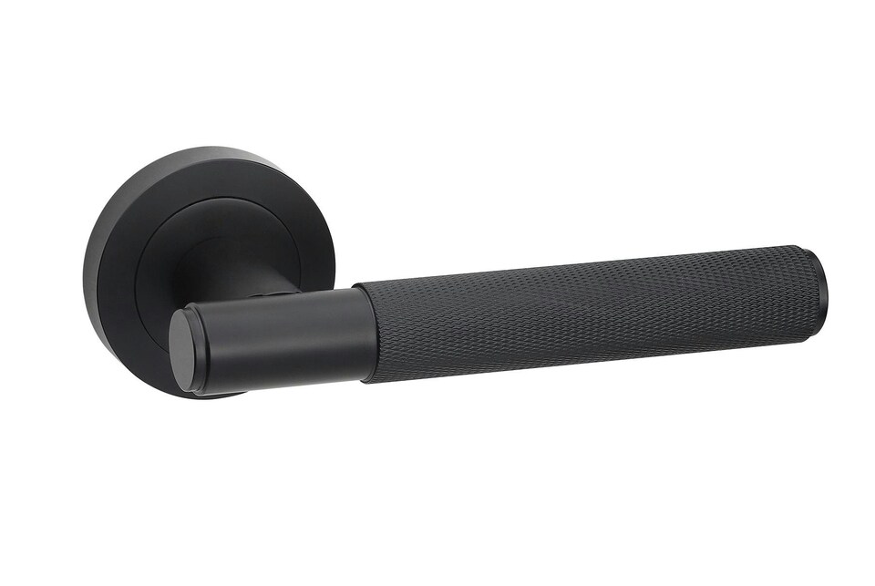 image 1 of Golden Grace 4 Pairs Knurled T-Bar Door Handles in Matt Black Finish | Black | 4 Pairs