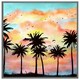 image 3 of Palm trees at sunset (Picutre Frame) Brown | XL