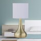image 3 of Romana - Antique Brass Touch Table Lamp with White Pleated Shade