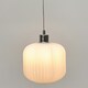 image 3 of First Choice Lighting Set of 2 Bento White Ribbed Glass Easy Fit Pendant Shades White