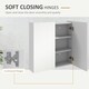 image 6 of kleankin Wall Mounted Bathroom Storage Cupboard W/ Mirror and Shelf, White