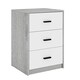 image 1 of Ash Grey 3-Drawer Bedside Table | Grey | Accent Colour: White | 1