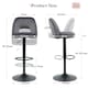 image 9 of SONARA Set of 3 Adjustable Velvet Upholstered Breakfast Bar Stools | Grey