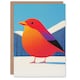 image 1 of Greeting Card Funky Robin Bird In Snow Winter Landscape Modern Blank For Him Or Her Art Xmas Christmas Card