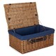 image 5 of 56cm Double Steamed Wicker Picnic Basket with Lining Red | Red | One Size