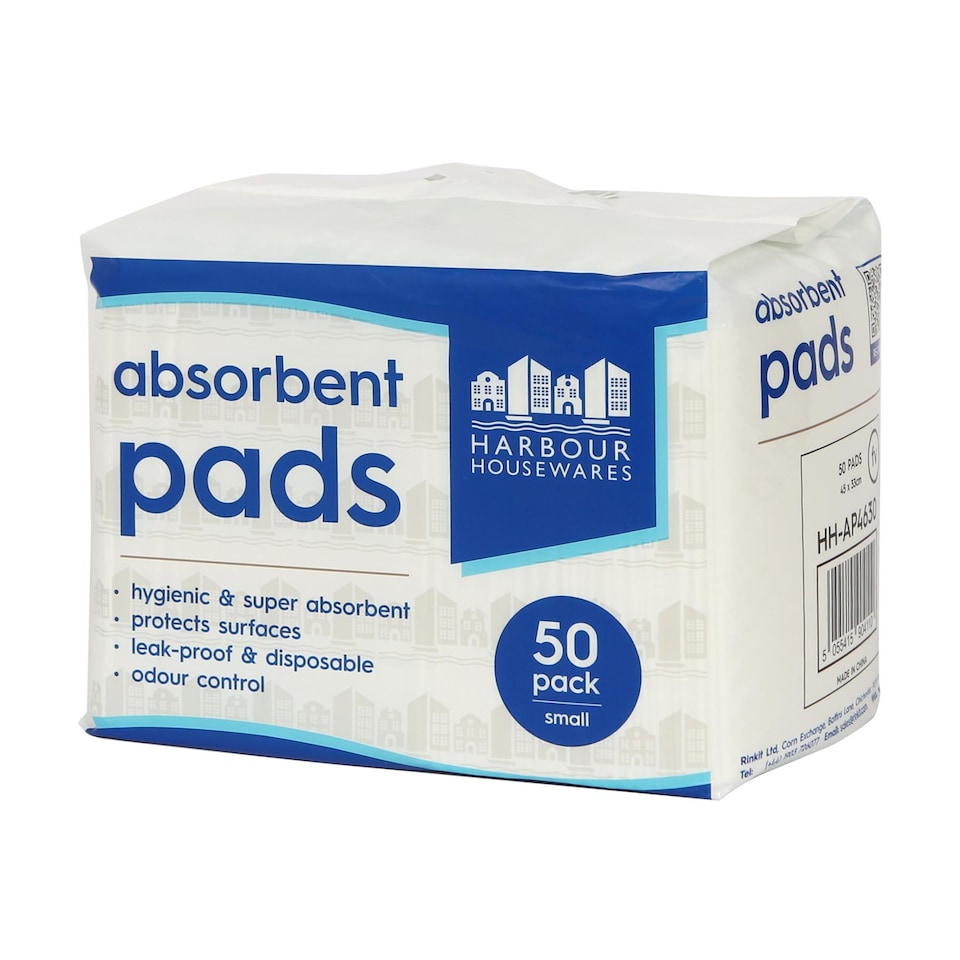 image 1 of Harbour Housewares 50x Disposable Incontinence Bed Pads - 32.5 x 45cm - Waterproof High Absorbency Mattress Protector Bed Sheet