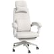 image 1 of Vinsetto Office Chair, Ergonomic Desk Chair, High Back Fabric Work Chair with 160 Reclining Backrest, Retractable Footrest, Neck and Lumbar Pillow for Home and Study, White