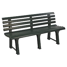 3-Seater Garden Outdoor Plastic Bench - 74x145x49cm | Green | 1