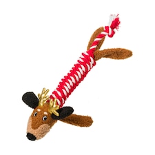 House Of Paws Dachshund Through The Snow Christmas Rope Dog Toy - Brown/Red/White - One Size