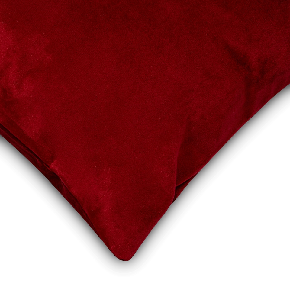 image 1 of Plain Velvet 45cm x 45cm Red Cushion Set of 4 Red | 45cm x 45cm x 10cm